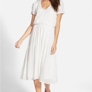 Wayf Blouson Midi Dress in White